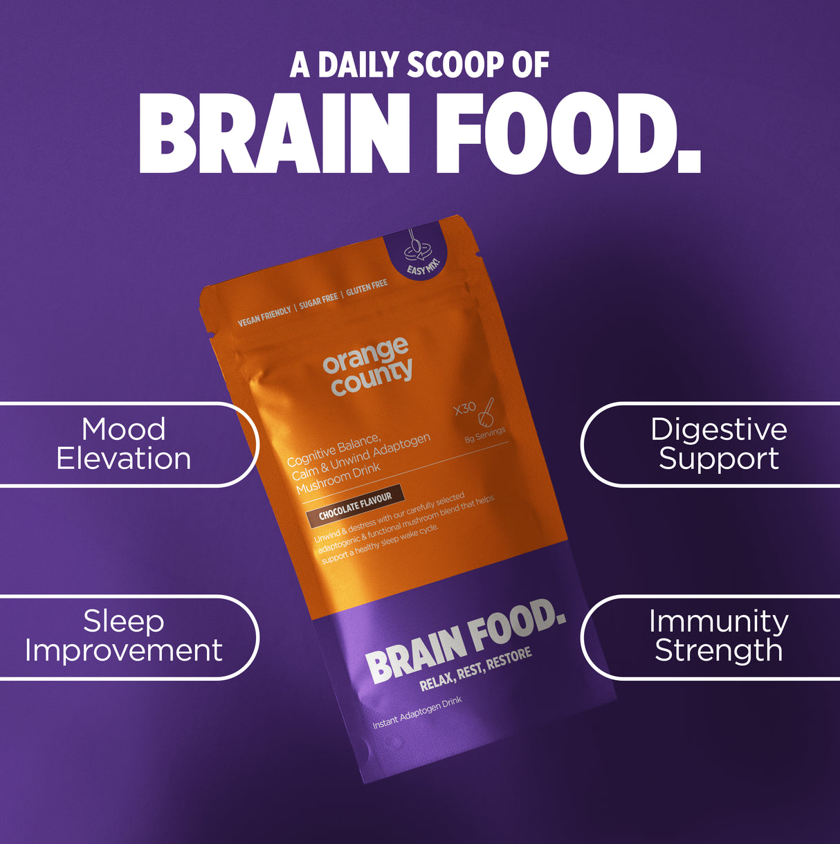 BRAIN FOOD. Calm & Unwind | 240g & Free Mixer!