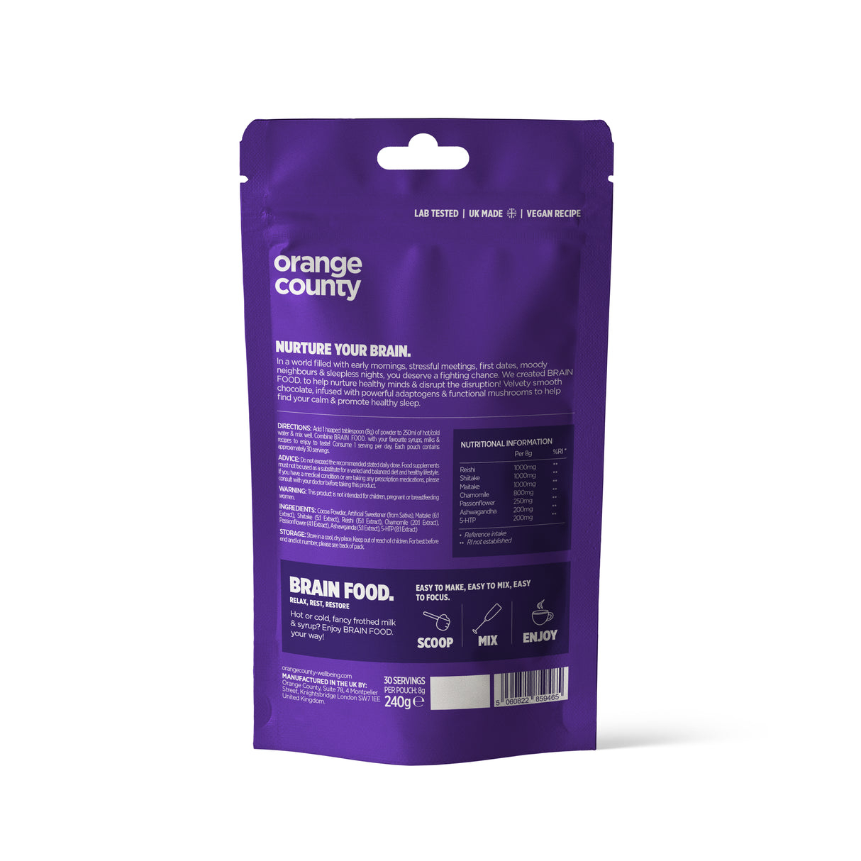 BRAIN FOOD. Calm & Unwind | 240g & Free Mixer!