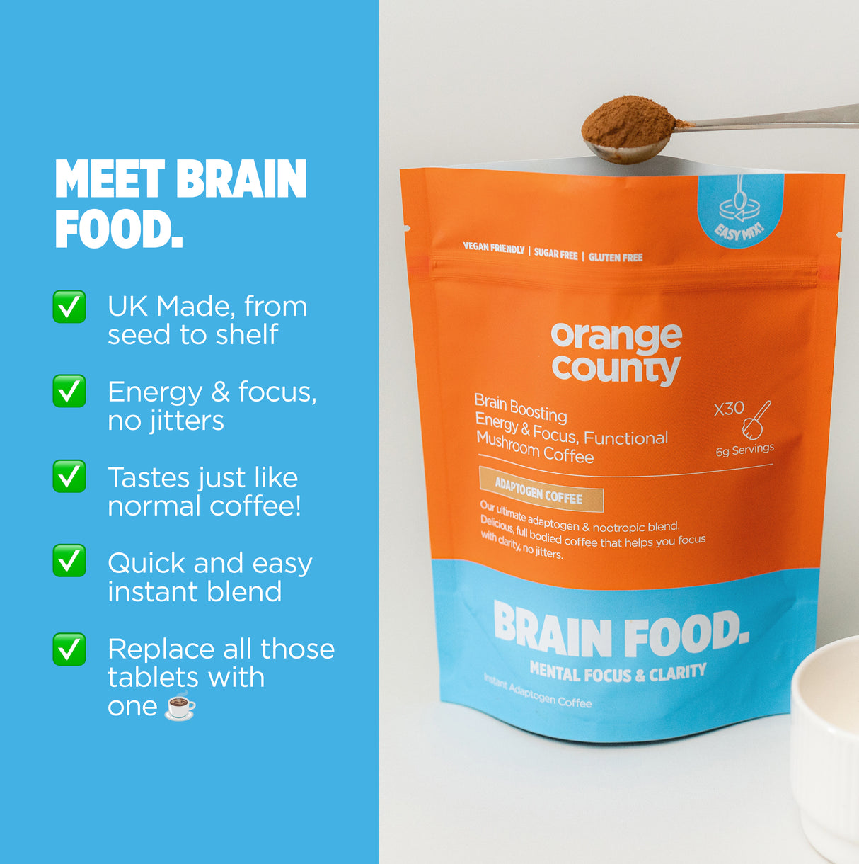 BRAIN FOOD. Focus Coffee | 200g Starter Kit Bundle