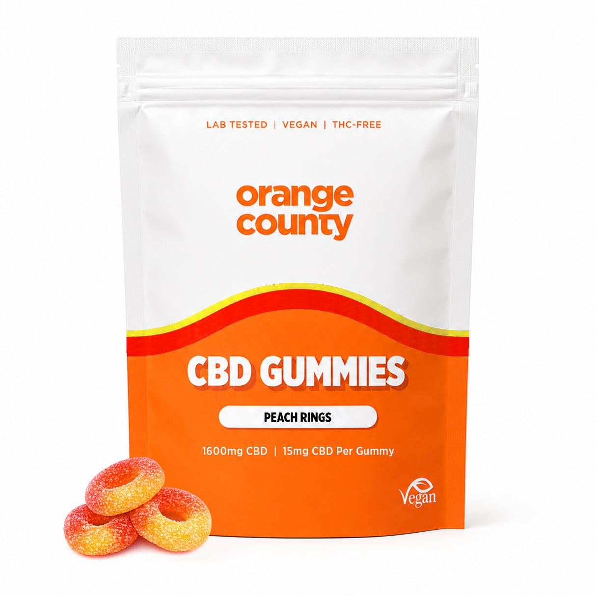 CBD Gummy Peach Rings 1600mg - 4800mg | 110 Pack